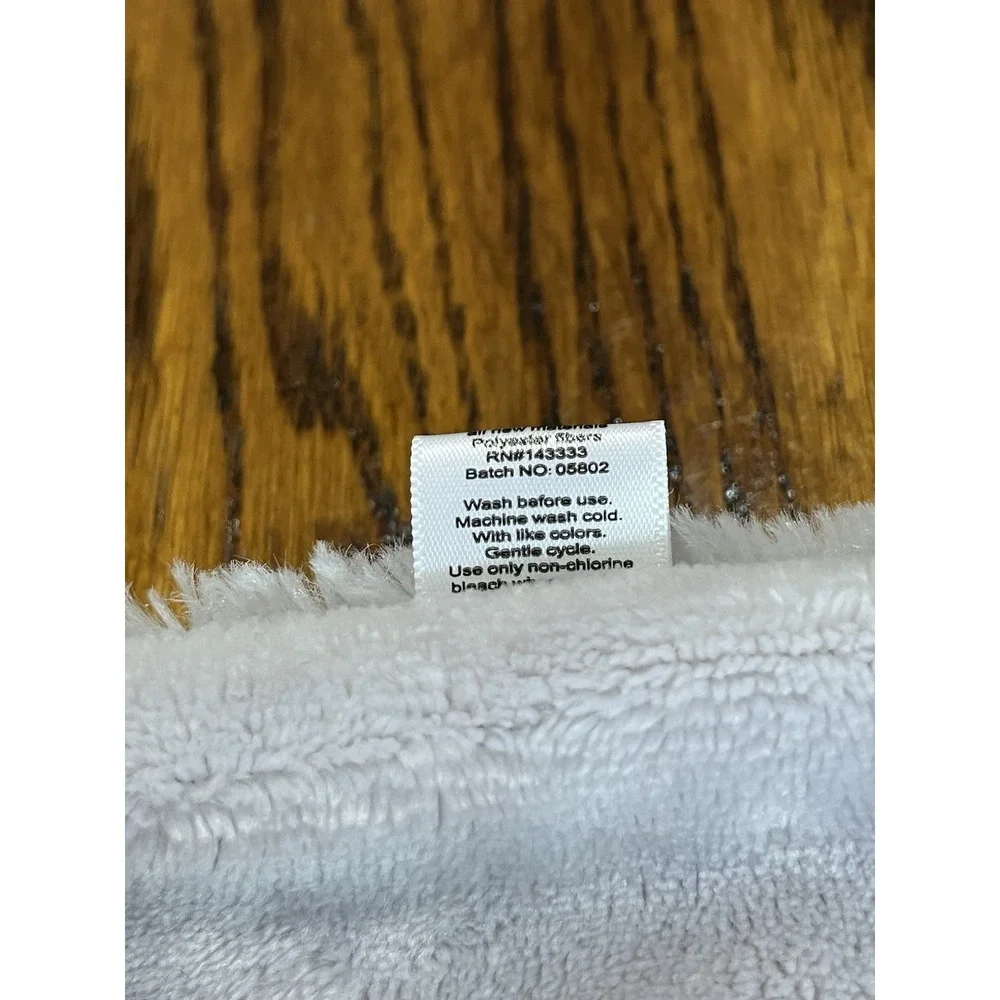Oobles Gray & White Puppy Dog Baby Blanket Plush 14